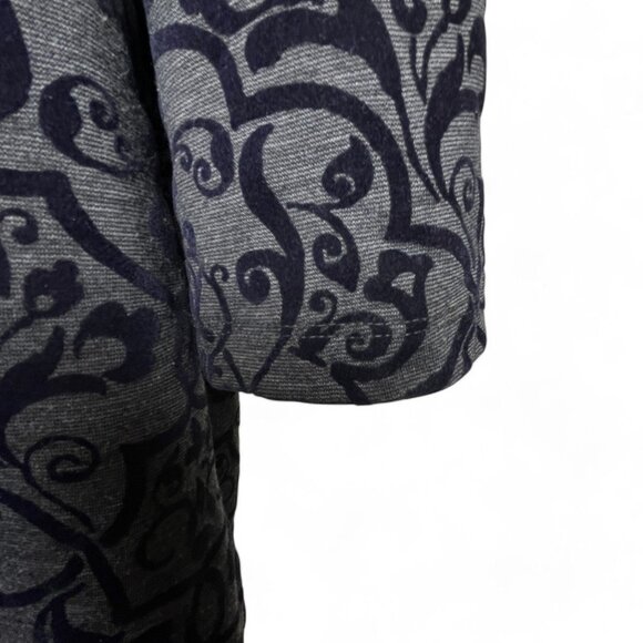 Lands' End Blouse Bow Front Navy Blue Design Mid length Sleeves Size 1X 16W-18W - Picture 5 of 14